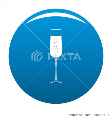 Glass of champagne icon vector blue 90513505