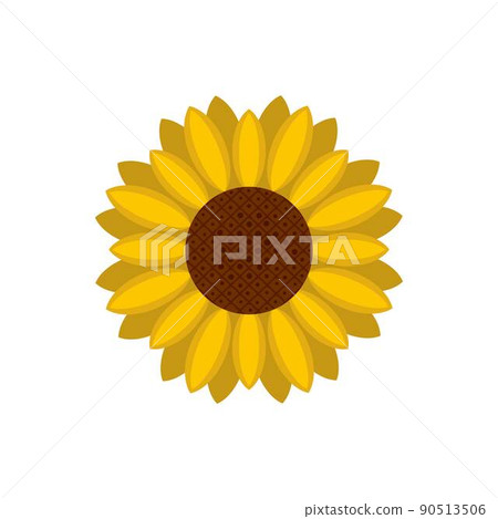 Circle of sunflower icon, flat style 90513506
