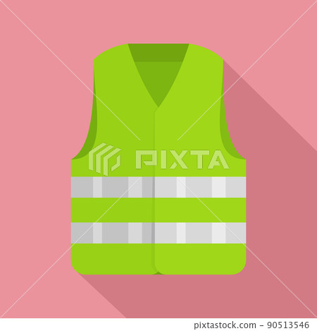Driver reflective vest icon, flat style 90513546