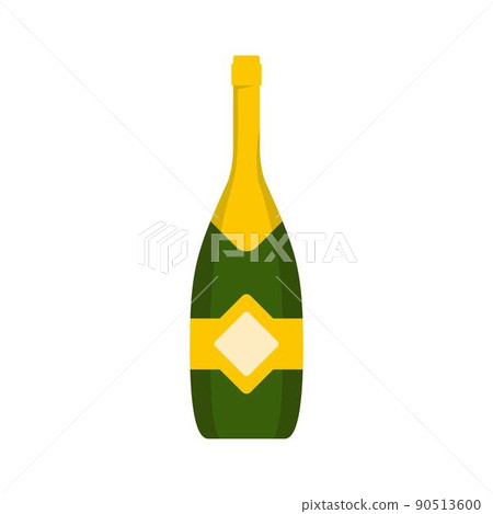 Closed champagne icon, flat style 90513600