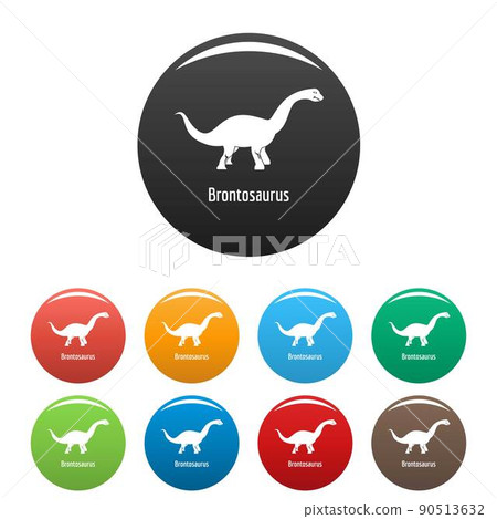 Brontosaurus icons set color vector - Stock Illustration [90513632] - PIXTA