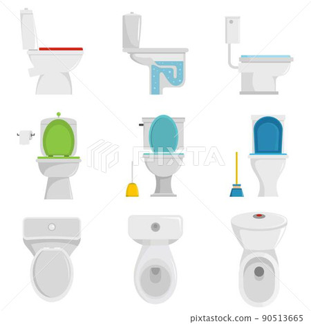 Toilet bowl icons set vector isolated 90513665