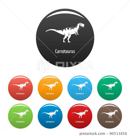 Carnotaurus icons set color vector 90513858