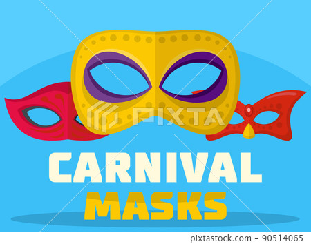 Carnival mask logo, flat style Carnival mask logo, flat style 90514065