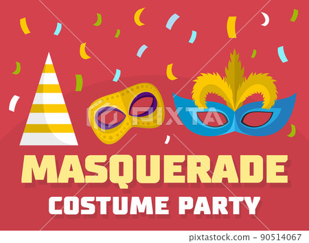 Masquerade logo, flat style 90514067