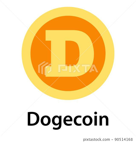 Dogecoin icon, flat style 90514168