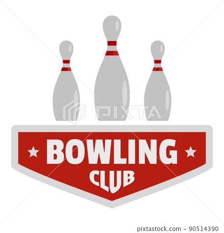 Bowling sport logo, flat style 90514390