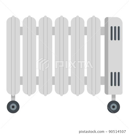 Oil radiator icon, flat style Oil radiator icon, flat style 90514507
