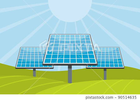 Solar battery concept, flat style 90514635