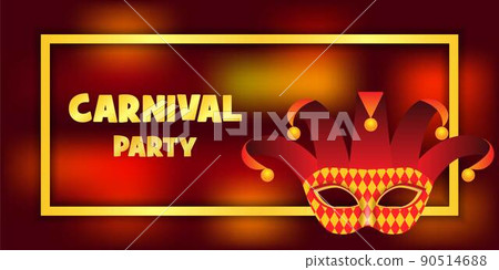 Harlequin party banner , realistic style 90514688