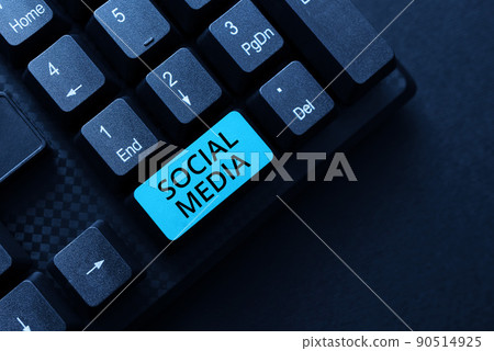 Text caption presenting Social Media. Business approach websites and applications enable users create and share content Word Processing Program Ideas, Logging Programming Updates Concept Text caption presenting Social Media. Business approach websites and applications enable users create and share content Word Processing Program Ideas, Logging Programming Updates Concept 90514925