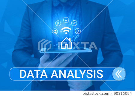 Inspiration showing sign Data Analysis. Conceptual photo Translate numbers to Analytical Conclusion Forecasting Man holding Screen Of Mobile Phone Showing The Futuristic Technology. Inspiration showing sign Data Analysis. Conceptual photo Translate numbers to Analytical Conclusion Forecasting Man holding Screen Of Mobile Phone Showing The Futuristic Technology. 90515094