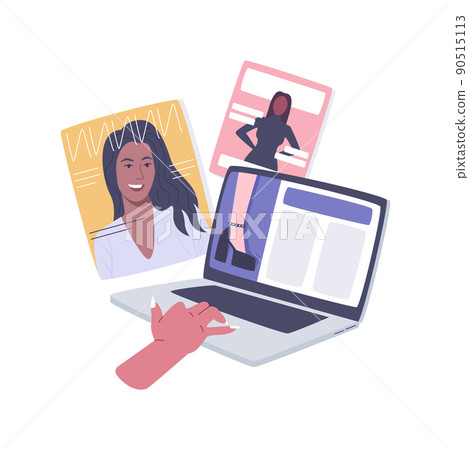 Fashion blog isolated cartoon vector illustrations. Fashion blog isolated cartoon vector illustrations. 90515113