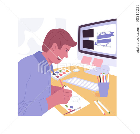 Graphic design course isolated cartoon vector illustrations. 90515233