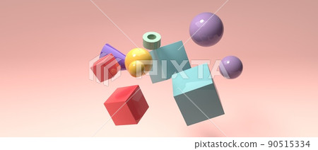 Abstract 3D render of geometric shapes Abstract 3D render of geometric shapes 90515334
