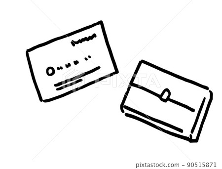 Simple illustration line drawing business card business card holder 90515871