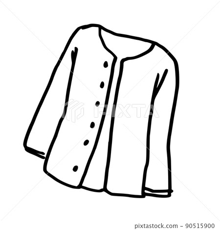 Simple illustration line drawing cardigan 90515900