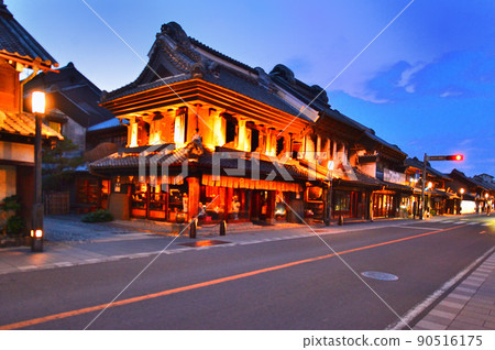 Night view Kurazukuri cityscape (Kawagoe City, Saitama Prefecture) 90516175