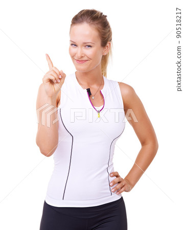 Get fit, get happy. Studio portrait of an attractive woman in gym clothes isolated on white. 90518217