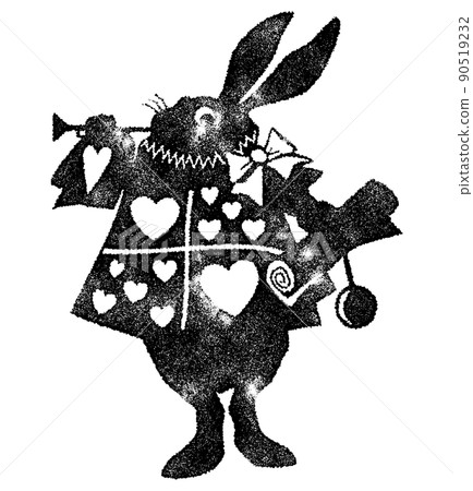 Alice's White Rabbit in Wonderland Stamp - Stock