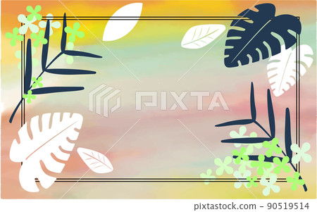 Illustration frame of tropical plants like summer 90519514