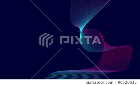 Colorful twisted waveform light internet technology abstract vector background 90520636