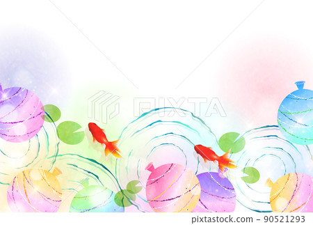 金魚水氣球夏天背景 90521293
