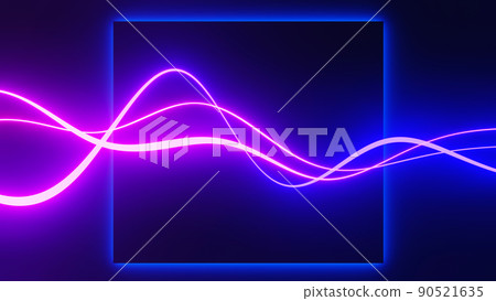3d render of flash neon and light glowing on dark scene. Speed light moving lines. 3d render of flash neon and light glowing on dark scene. Speed light moving lines. 90521635