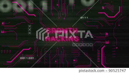 Image of interference over growth hacking text,... - Stock Illustration ...