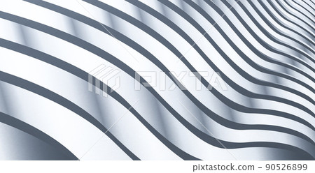 3D rendering gray and white wavy ribbon perspective line texture background 90526899