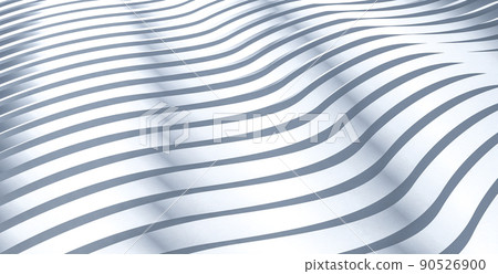 3D rendering gray and white wavy ribbon perspective line texture background 90526900
