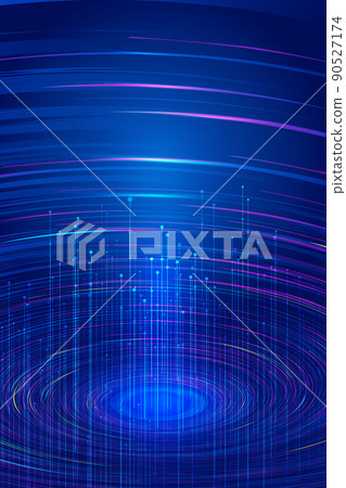 彩色螺旋線漩渦上升起的放射線條互聯網科技 90527174