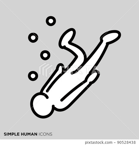 Simple human icon series "Dive" 90528438