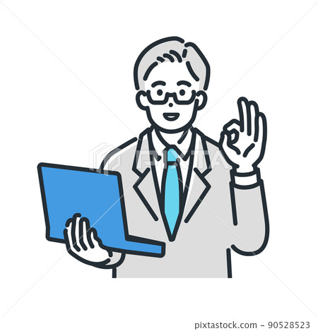 擺好姿勢和微笑的醫生的插圖。 90528523