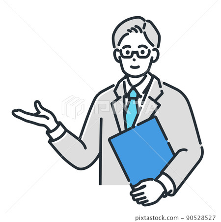 A male doctor with glasses to begin the explanation. 90528527