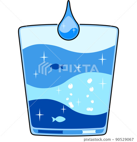 Illustration of clean water (with outline) 90529067