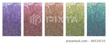 Set of fashionable modern abstract backgrounds with a minimalistic composition of color forms in the collage style. 90529135