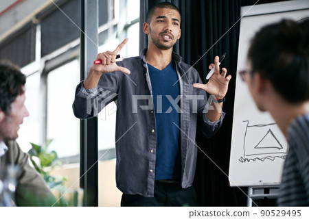 We learn from failure not success. Cropped shot of a coworkers in a business meeting. 90529495