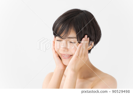 Beauty décolletage white background 90529498