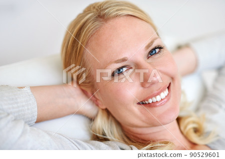 Im taking the day off. Portrait of a woman relaxing at home. 90529601