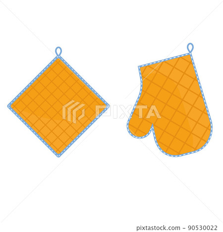 Oven mitt and oven mitt, color isolated vector illustration in the flat style 90530022
