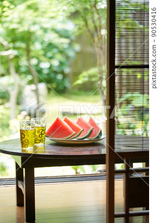 切西瓜和涼茶 90530416