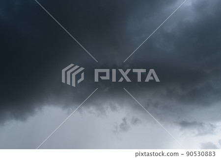 Cumulonimbus cloud formations on tropical blue sky , Nimbus moving , Abstract background from natural phenomenon and gray clouds hunk , Thailand 90530883