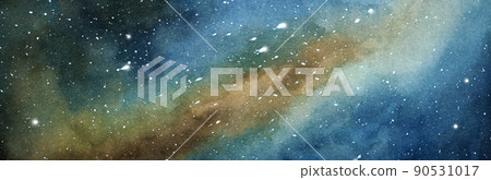 Cosmic background. Colorful watercolor galaxy or night sky with stars. Cosmic background. Colorful watercolor galaxy or night sky with stars. 90531017