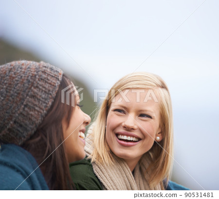 Precious moments with my best friend. Two young women sitting together outside. Precious moments with my best friend. Two young women sitting together outside. 90531481