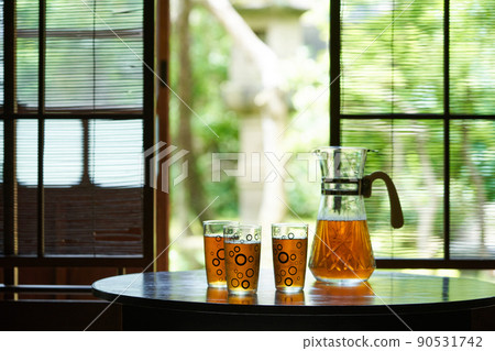 Barley tea poured into a glass Barley tea poured into a glass 90531742