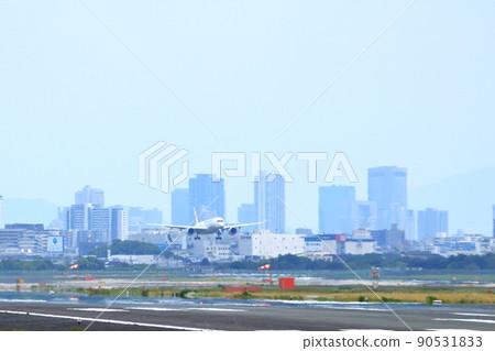 Osaka International Airport Passenger Airliner Takeoff and Landing Airfront Oasis Osaka International Airport Passenger Airliner Takeoff and Landing Airfront Oasis 90531833