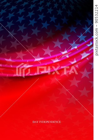Abstract illustration of the flag of America with folds, the national symbol Abstract illustration of the flag of America with folds, the national symbol 90532214