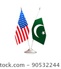 Flags of USA and Pakistan. Vector illustration 90532244