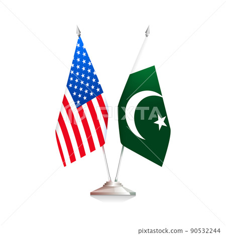 Flags of USA and Pakistan. Vector illustration Flags of USA and Pakistan. Vector illustration 90532244